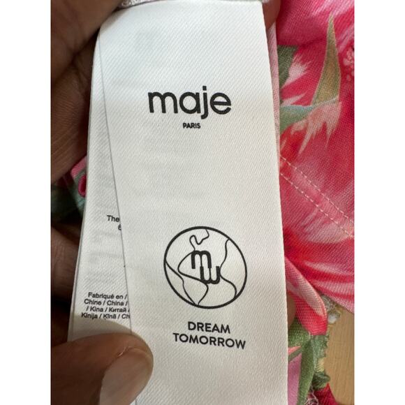 Maje Tie Dye Floral Ring Hardware Cotton Crop Top Size 1 NWT Summer Chic - Picture 7 of 7